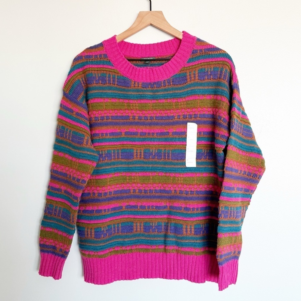 Wild Fable Retro 90s Chunky Knit Colorful Grandpa Sweater